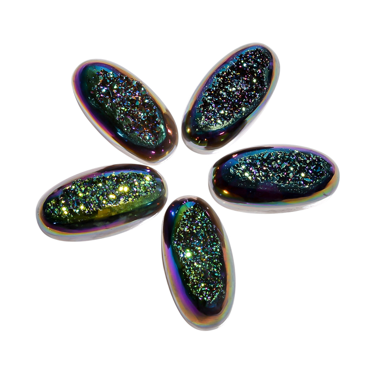Titanium Druzy Green Oval Window loose gemstone - view 7