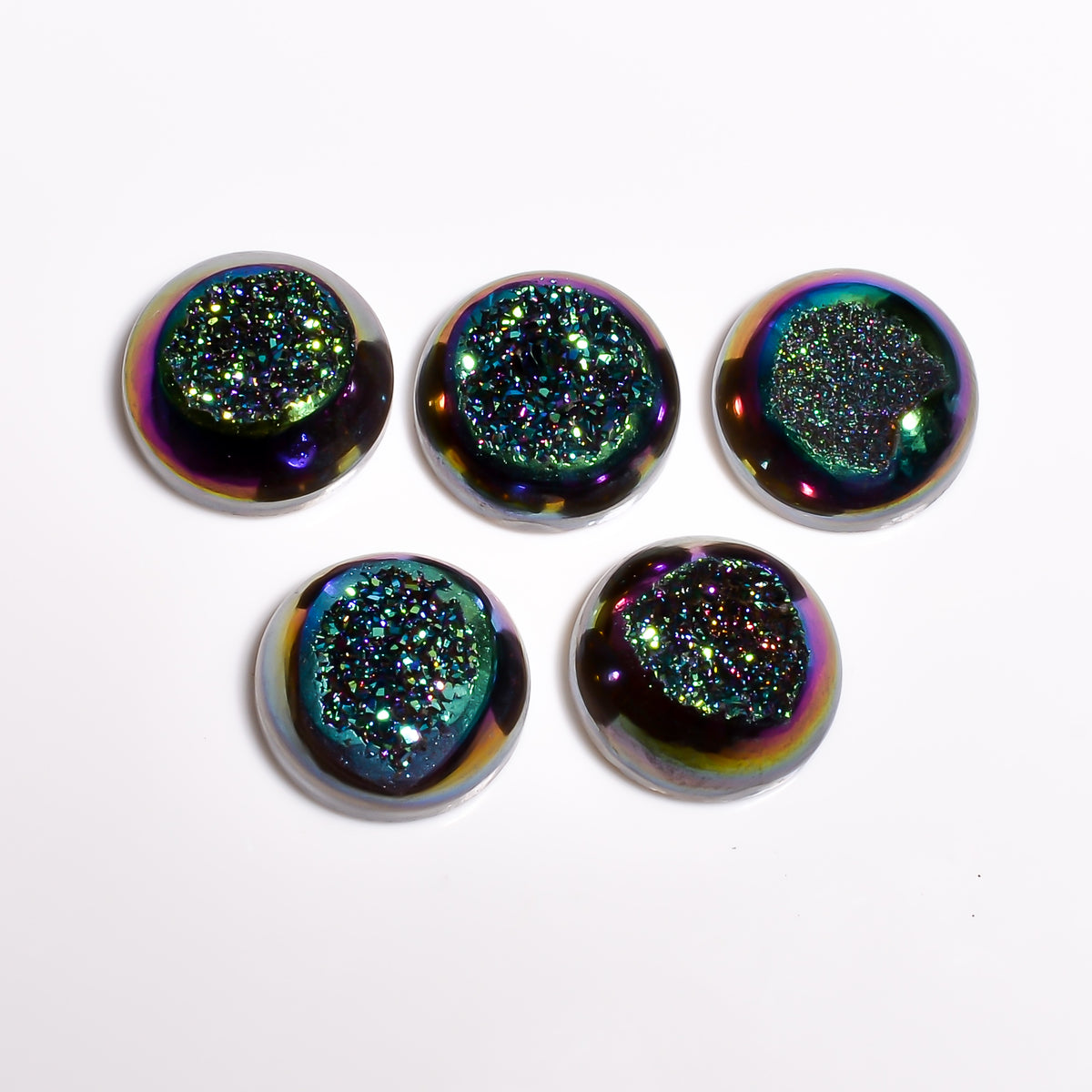 Titanium Druzy Green Round Window loose gemstone - view 2