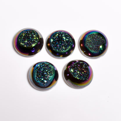 Titanium Druzy Green Round Window loose gemstone - view 2