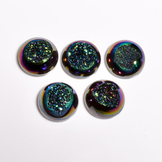 Titanium Druzy Green Round Window loose gemstone - view 2