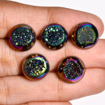 Titanium Druzy Green Round Window loose gemstone - view 3
