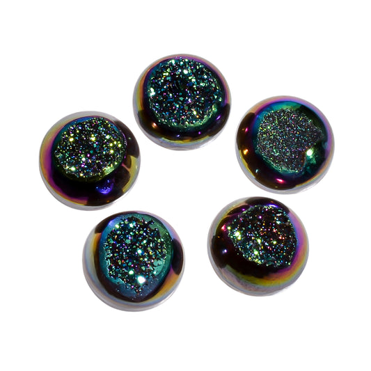 Titanium Druzy Green Round Window loose gemstone - view 1