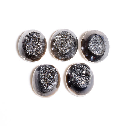 Platinum Titanium Druzy Oval Window loose gemstone - view 2