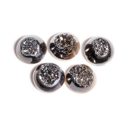 Platinum Titanium Druzy Round Window loose gemstone - view 2