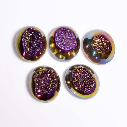 Titanium Druzy Purple Oval Window loose gemstone - view 2