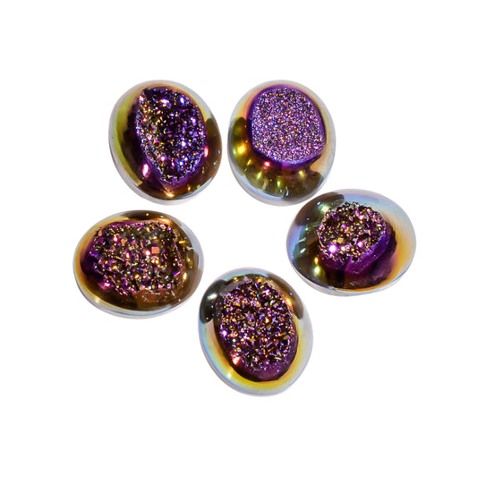 Titanium Druzy Purple Oval Window loose gemstone - view 1
