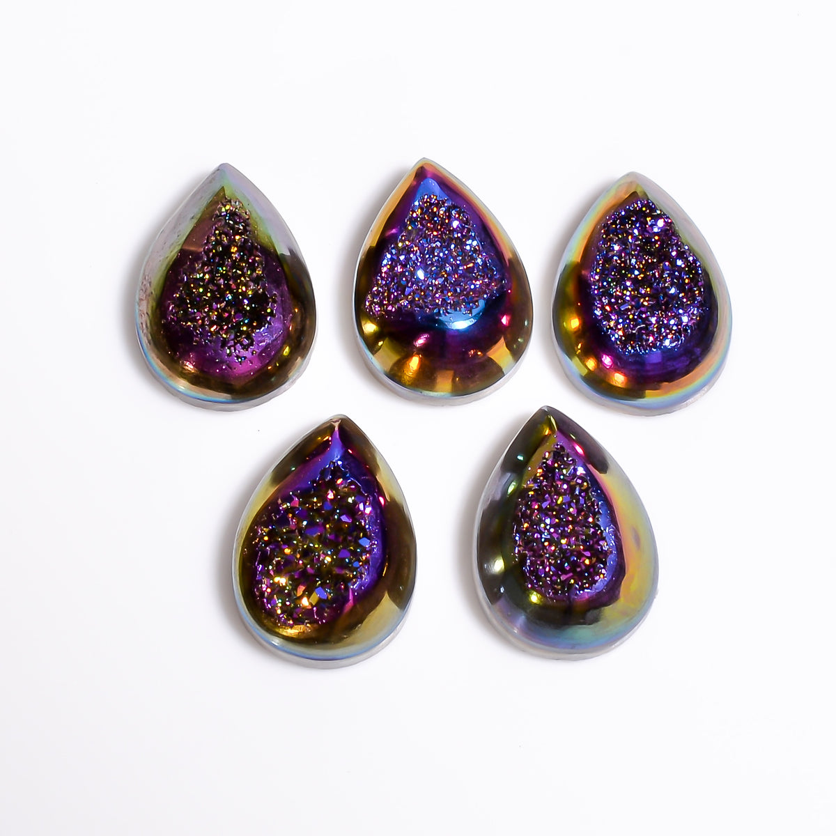 Titanium Druzy Purple Pear Window loose gemstone - view 2