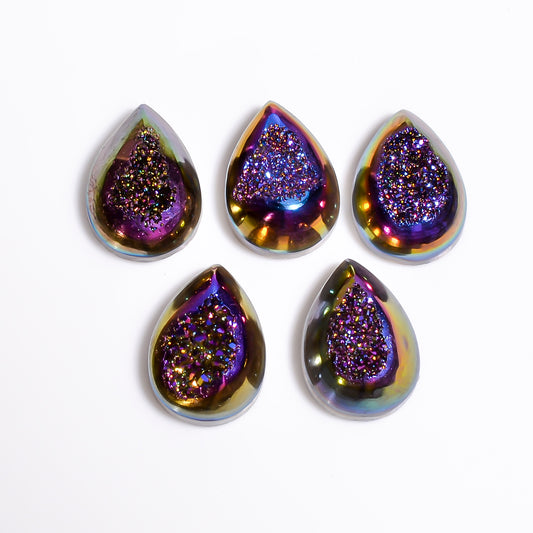 Titanium Druzy Purple Pear Window loose gemstone - view 2