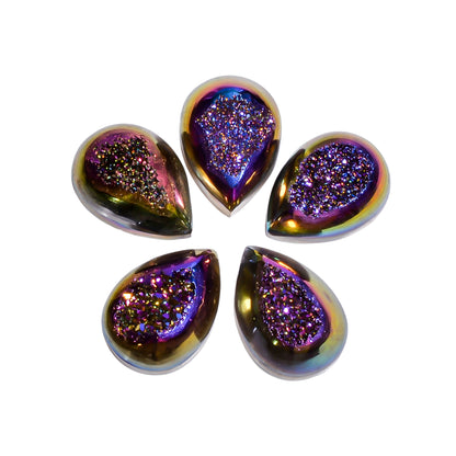 Titanium Druzy Purple Pear Window loose gemstone - view 1