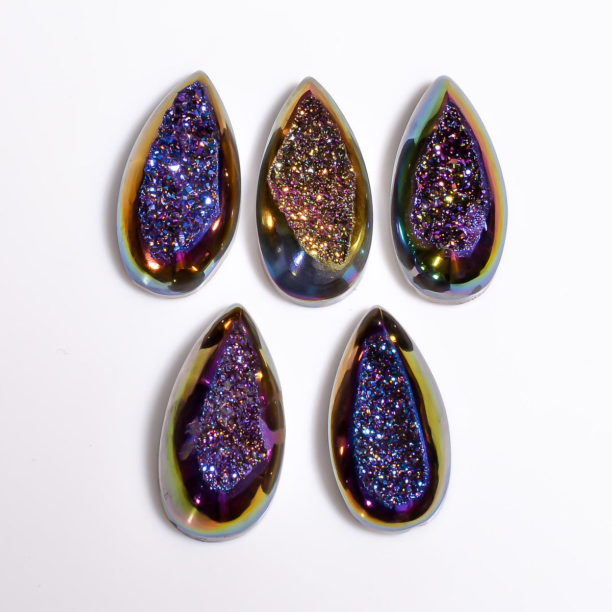 Titanium Druzy Purple Pear Window loose gemstone - view 5