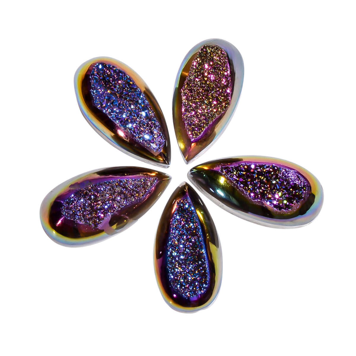 Titanium Druzy Purple Pear Window loose gemstone - view 4