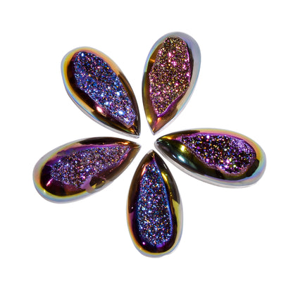 Titanium Druzy Purple Pear Window loose gemstone - view 4