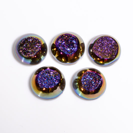 Titanium Druzy Purple Round Window loose gemstone - view 2