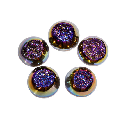 Titanium Druzy Purple Round Window loose gemstone - view 1