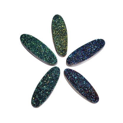 Rainbow Titanium Green Oval Flat loose gemstone - view 7