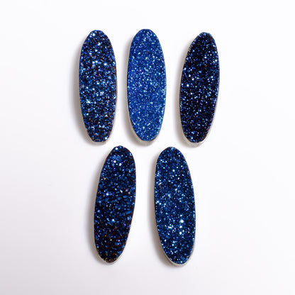 Rainbow Titanium Blue Oval Flat loose gemstone - view 8