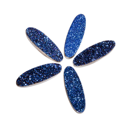 Rainbow Titanium Blue Oval Flat loose gemstone - view 7