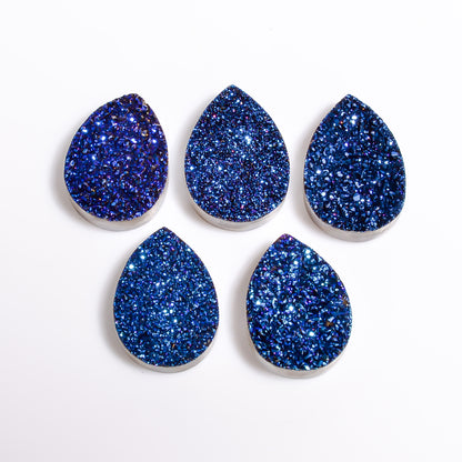 Rainbow Titanium Blue Pear Flat loose gemstone - view 5