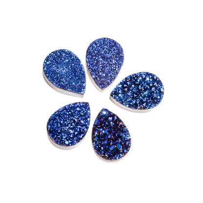 Rainbow Titanium Blue Pear Flat loose gemstone - view 1