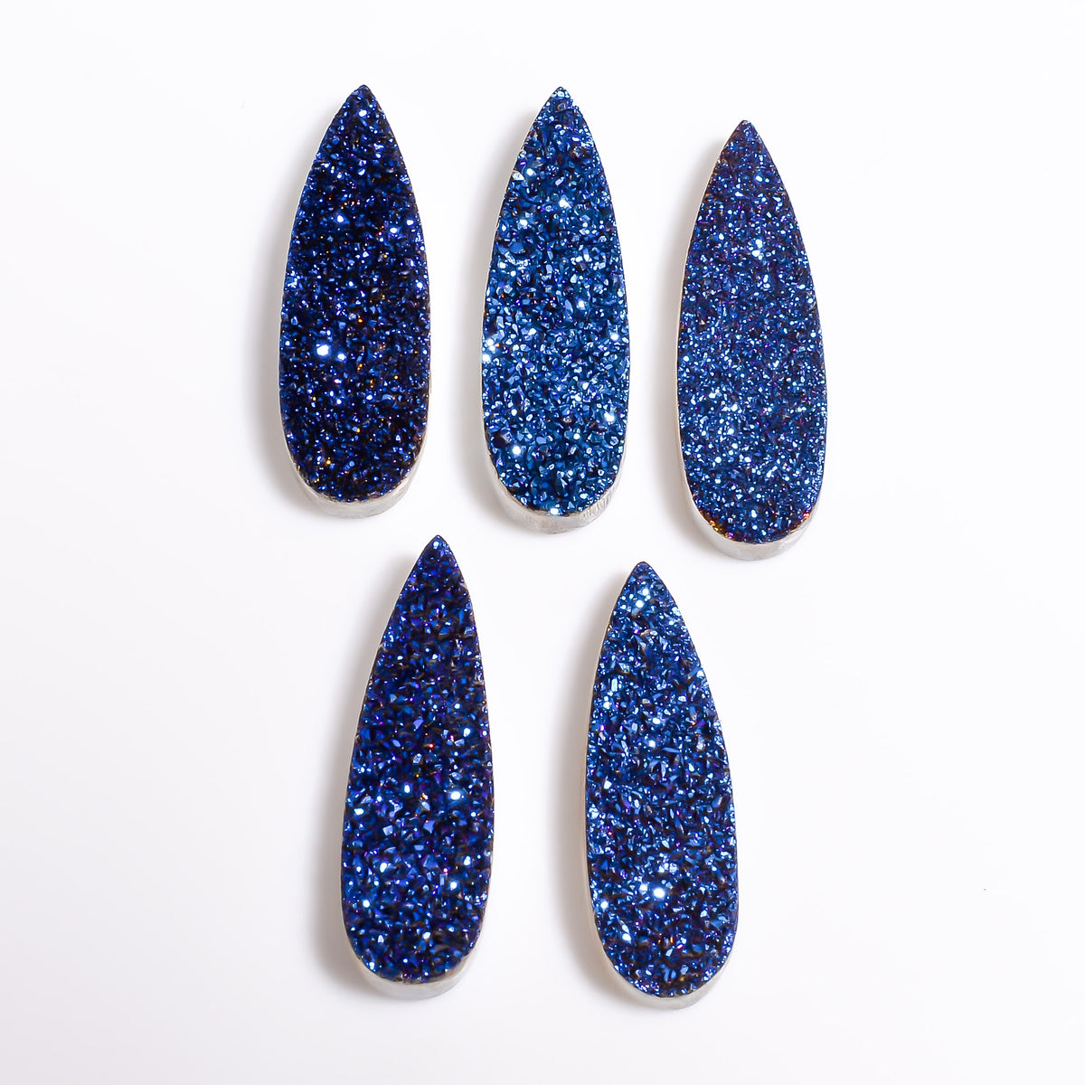 Rainbow Titanium Blue Pear Flat loose gemstone - view 8