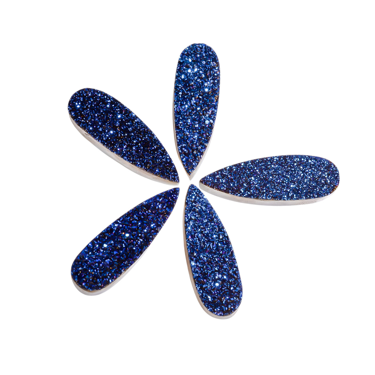 Rainbow Titanium Blue Pear Flat loose gemstone - view 7