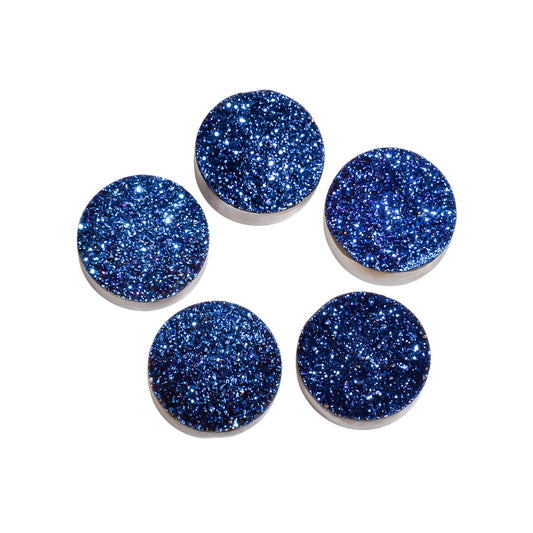 Rainbow Titanium Blue Round Flat loose gemstone - view 1