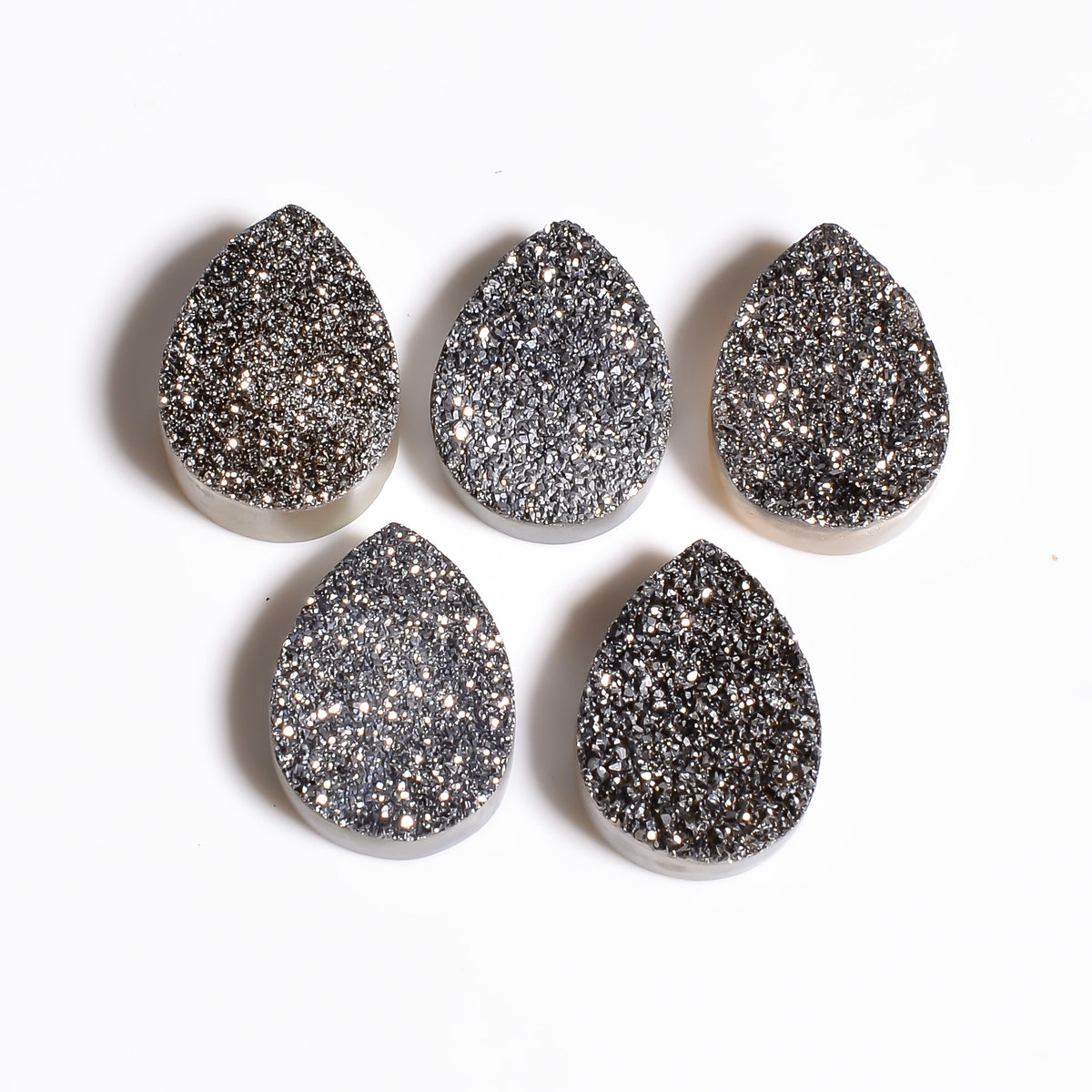 Rainbow Titanium Platinum Pear Flat loose gemstone - view 5
