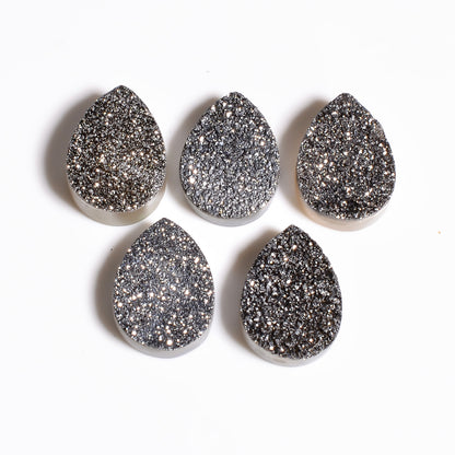 Rainbow Titanium Platinum Pear Flat loose gemstone - view 5