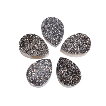 Rainbow Titanium Platinum Pear Flat loose gemstone - view 4