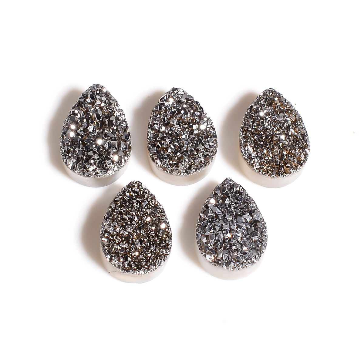 Rainbow Titanium Platinum Pear Flat loose gemstone - view 2