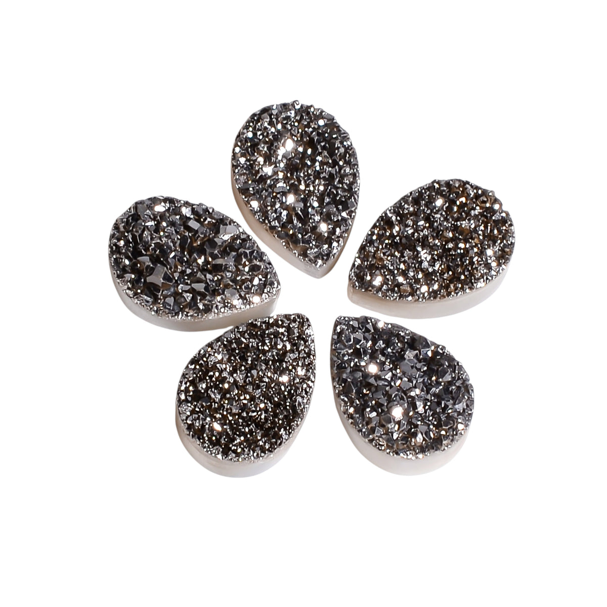 Rainbow Titanium Platinum Pear Flat loose gemstone - view 1