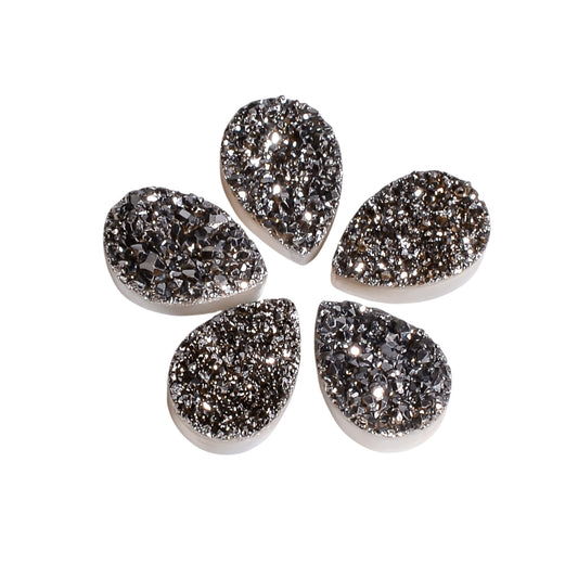 Rainbow Titanium Platinum Pear Flat loose gemstone - view 1