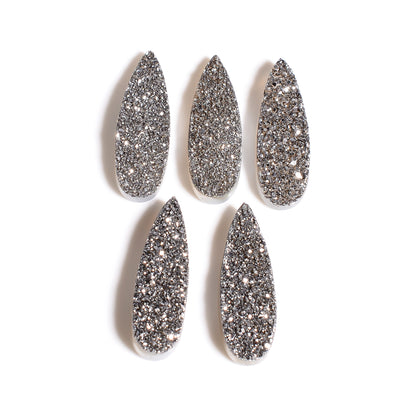 Rainbow Titanium Platinum Pear Flat loose gemstone - view 8