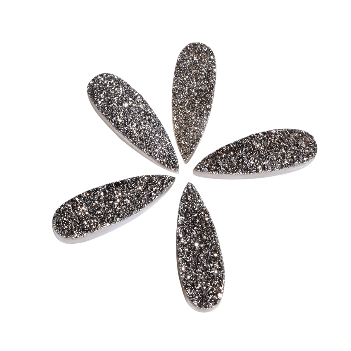 Rainbow Titanium Platinum Pear Flat loose gemstone - view 7