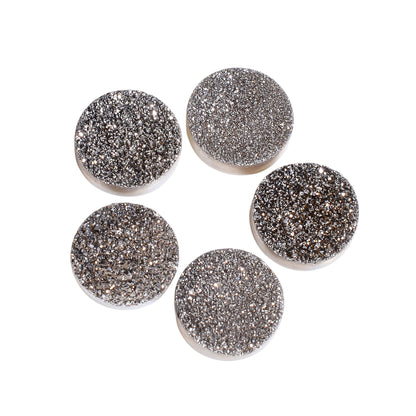 Rainbow Titanium Platinum Round Flat loose gemstone - view 4