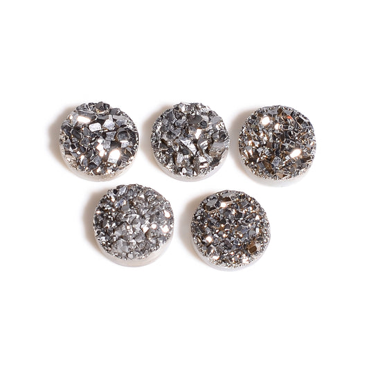 Rainbow Titanium Platinum Round Flat loose gemstone - view 2