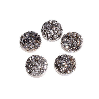 Rainbow Titanium Platinum Round Flat loose gemstone - view 1