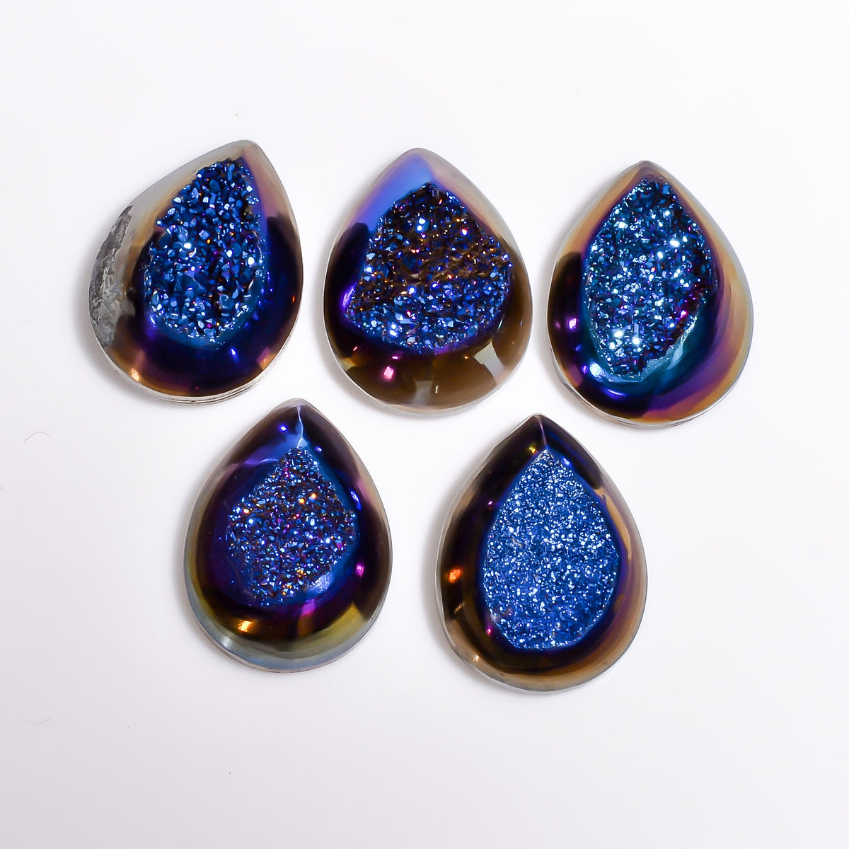 Titanium Window Druzy Blue Pear Window loose gemstone - view 5
