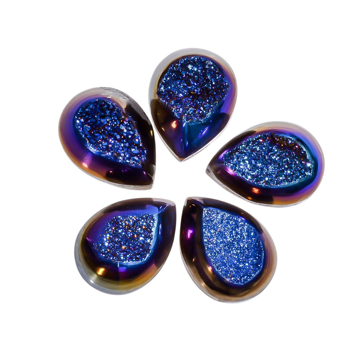 Titanium Window Druzy Blue Pear Window loose gemstone - view 4
