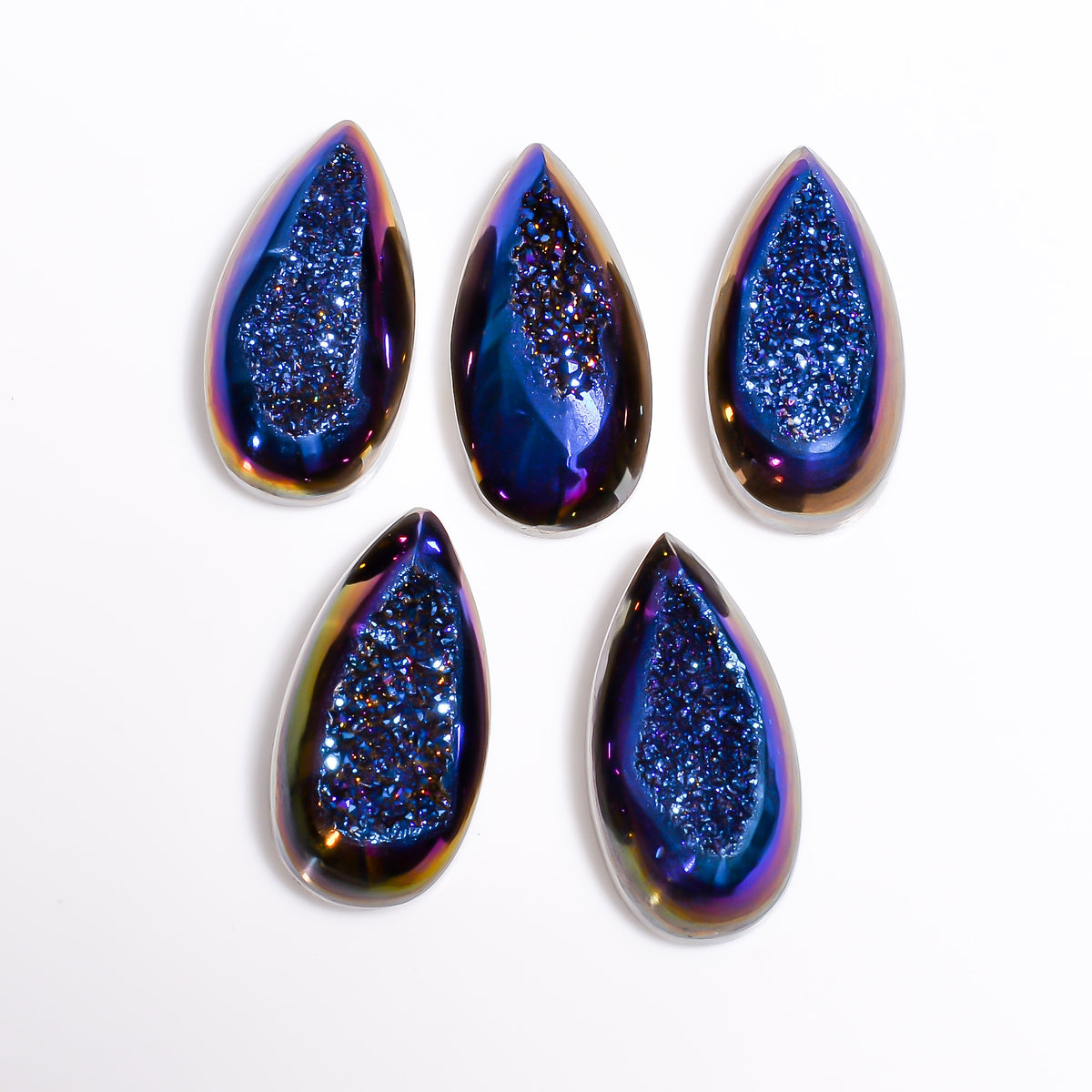 Titanium Window Druzy Blue Pear Window loose gemstone - view 8