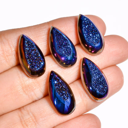 Titanium Window Druzy Blue Pear Window loose gemstone - view 9