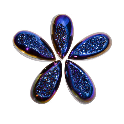 Titanium Window Druzy Blue Pear Window loose gemstone - view 7