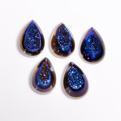Titanium Window Druzy Blue Pear Window loose gemstone - view 2