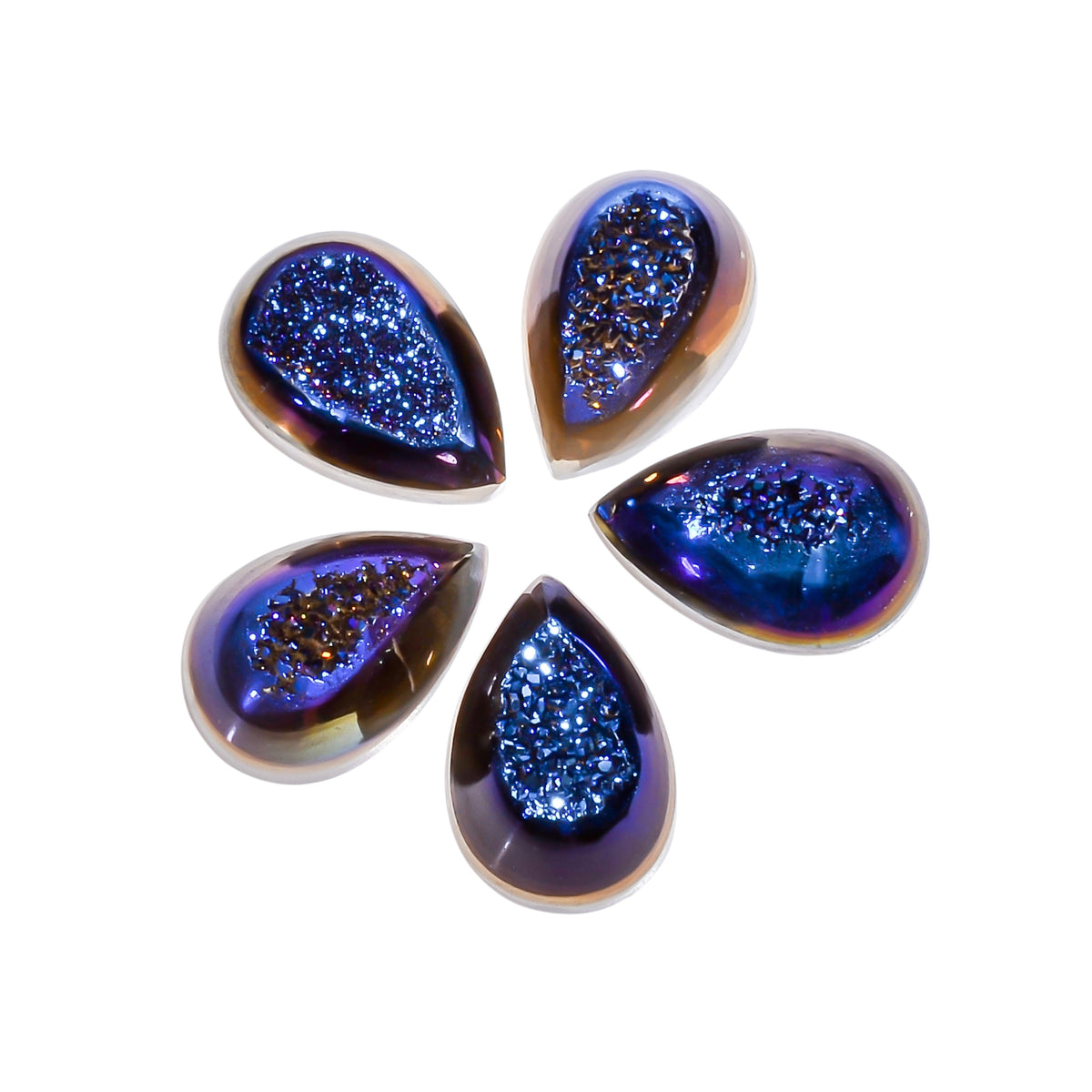 Titanium Window Druzy Blue Pear Window loose gemstone - view 1