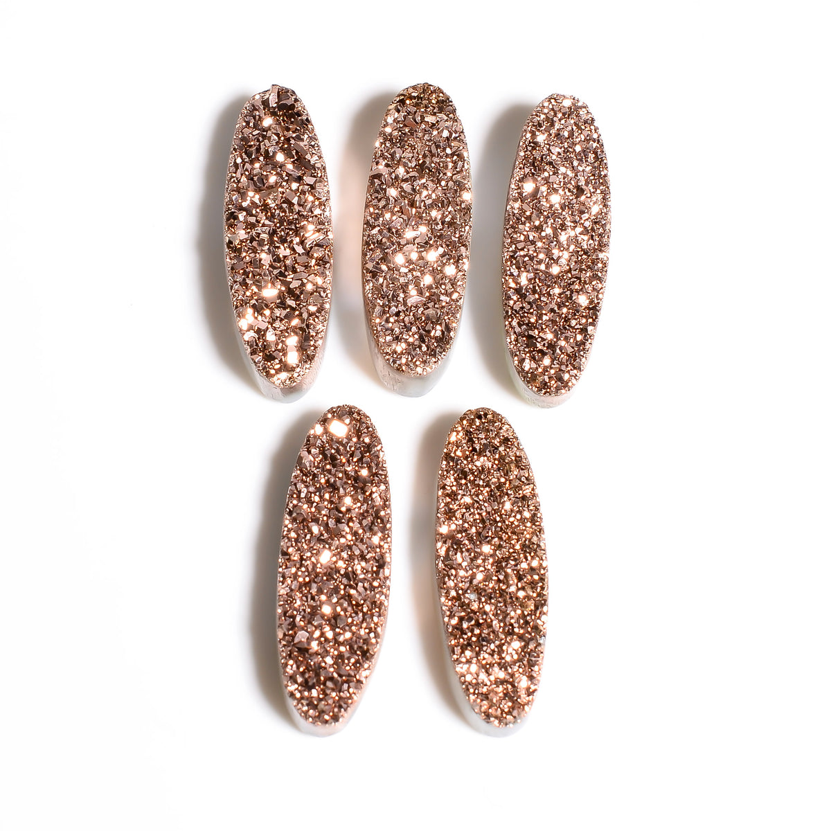 Rainbow Titanium Rose Gold Oval Flat loose gemstone - view 11