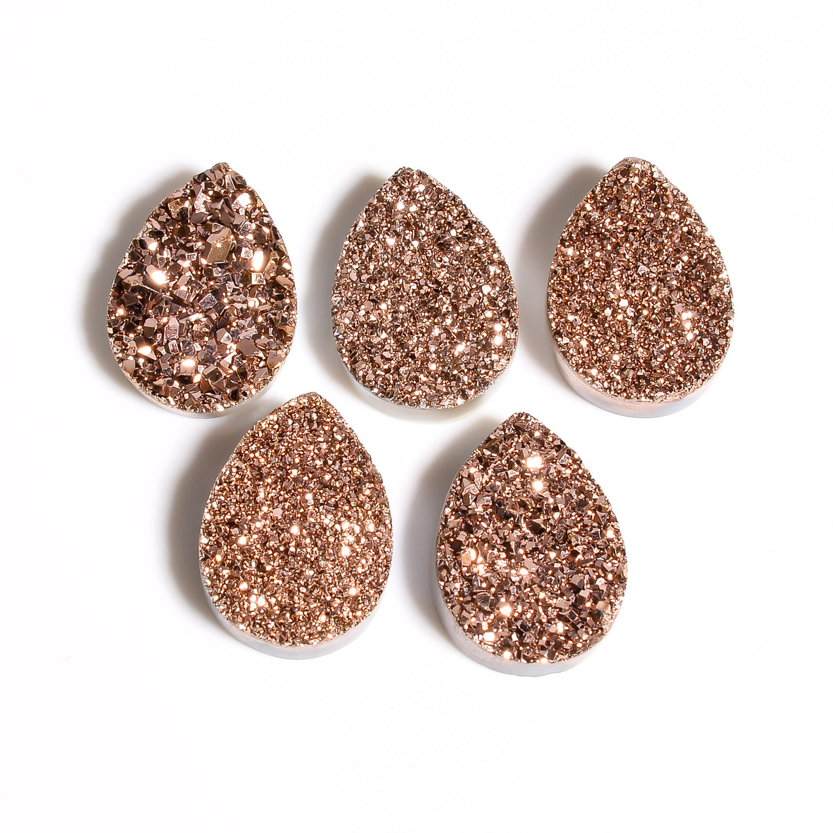Rainbow Titanium Rose Gold Pear Flat loose gemstone - view 5