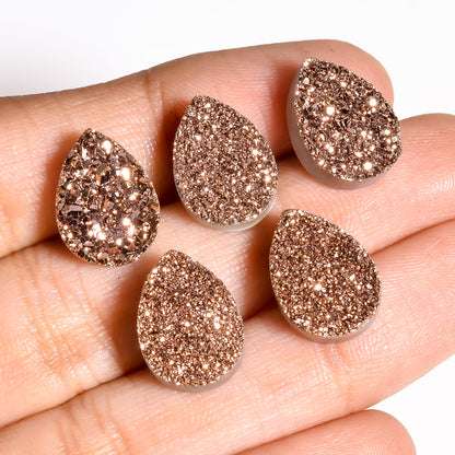 Rainbow Titanium Rose Gold Pear Flat loose gemstone - view 6