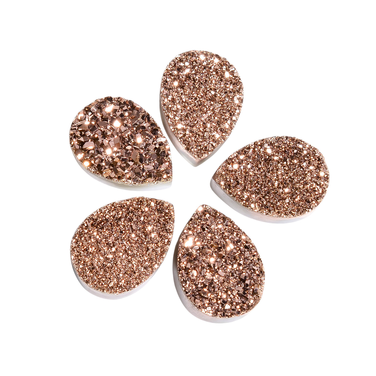 Rainbow Titanium Rose Gold Pear Flat loose gemstone - view 4