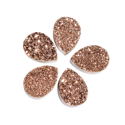 Rainbow Titanium Rose Gold Pear Flat loose gemstone - view 4