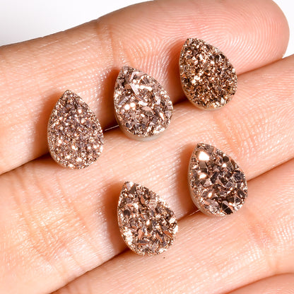Rainbow Titanium Rose Gold Pear Flat loose gemstone - view 3